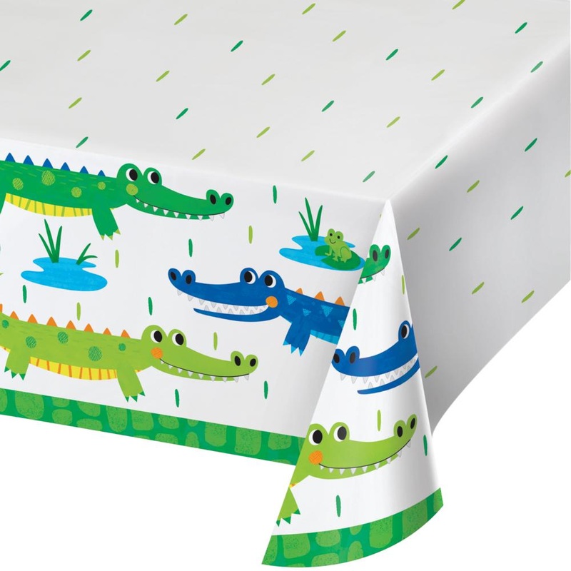 Alligator Party Paper Tablecover, 54"x102"