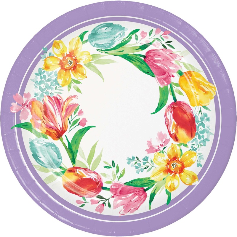Beautiful Blooms Easter 6.75" Paper Dessert Plate (8/Pkg)