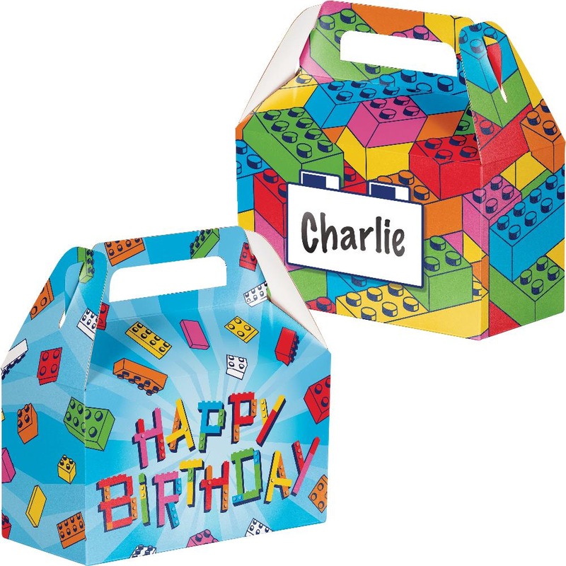 Block Bash Treat Box w/ Dimensional Attachment (4/Pkg)