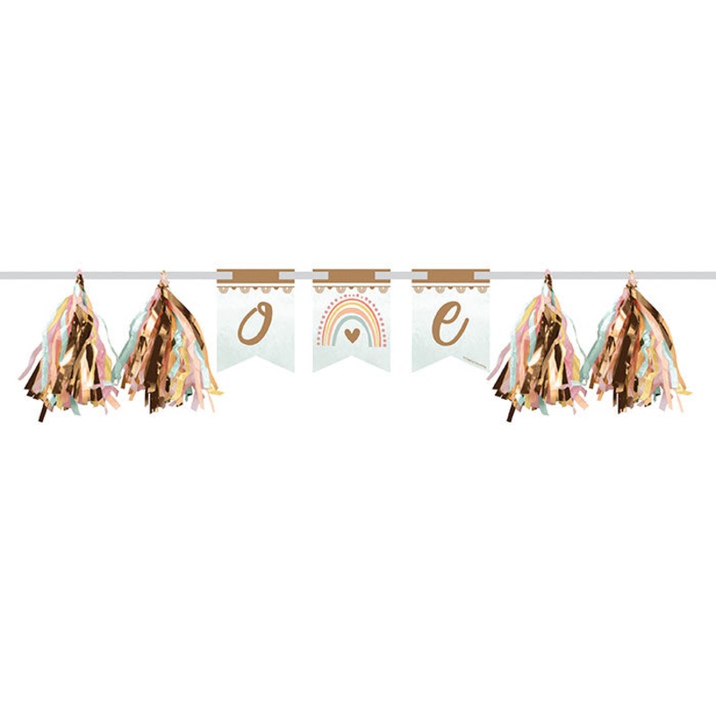 Boho Rainbow 1st Birthday High Chair Banner