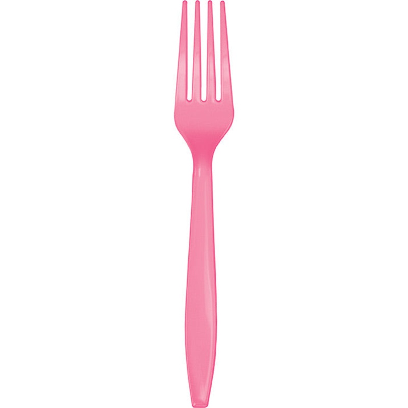 Candy Pink Plastic Forks (50/Pkg)