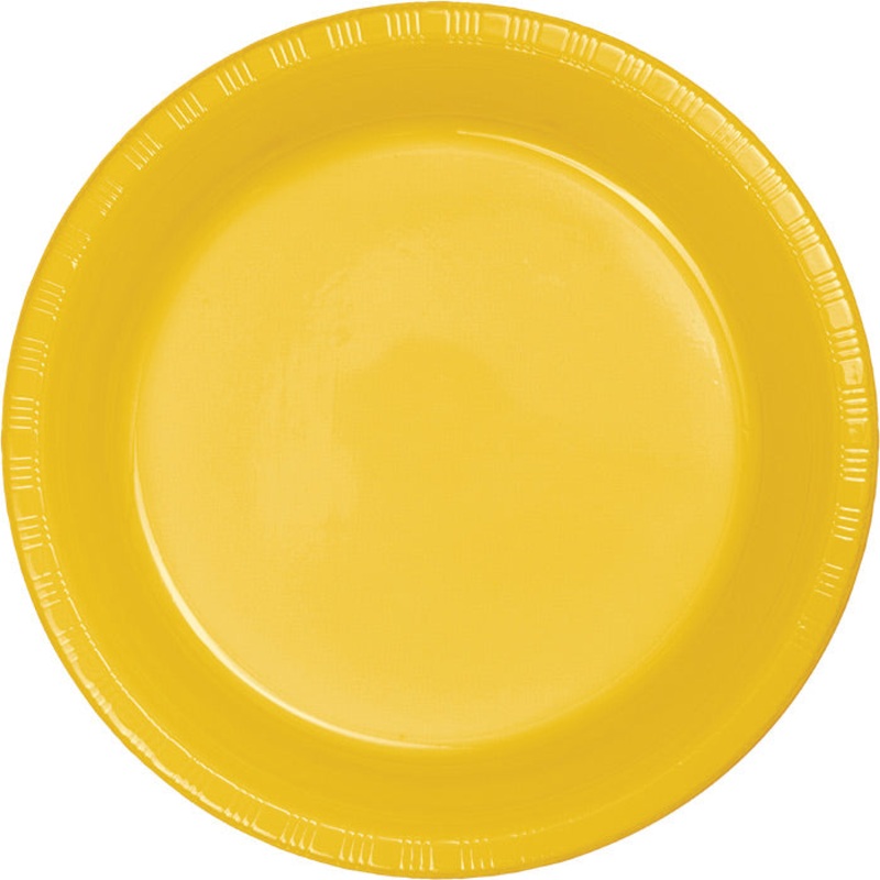 School Bus Yellow Plastic Dessert Plates (20/Pkg)