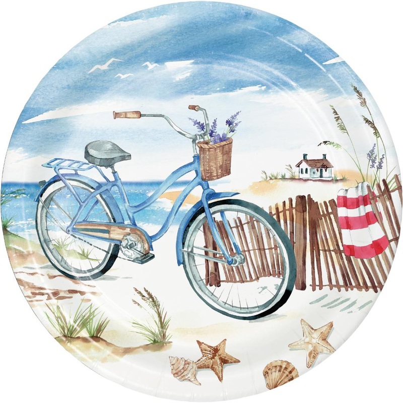 Seaside Summer Paper 9" Dinner Plate (8/Pkg)