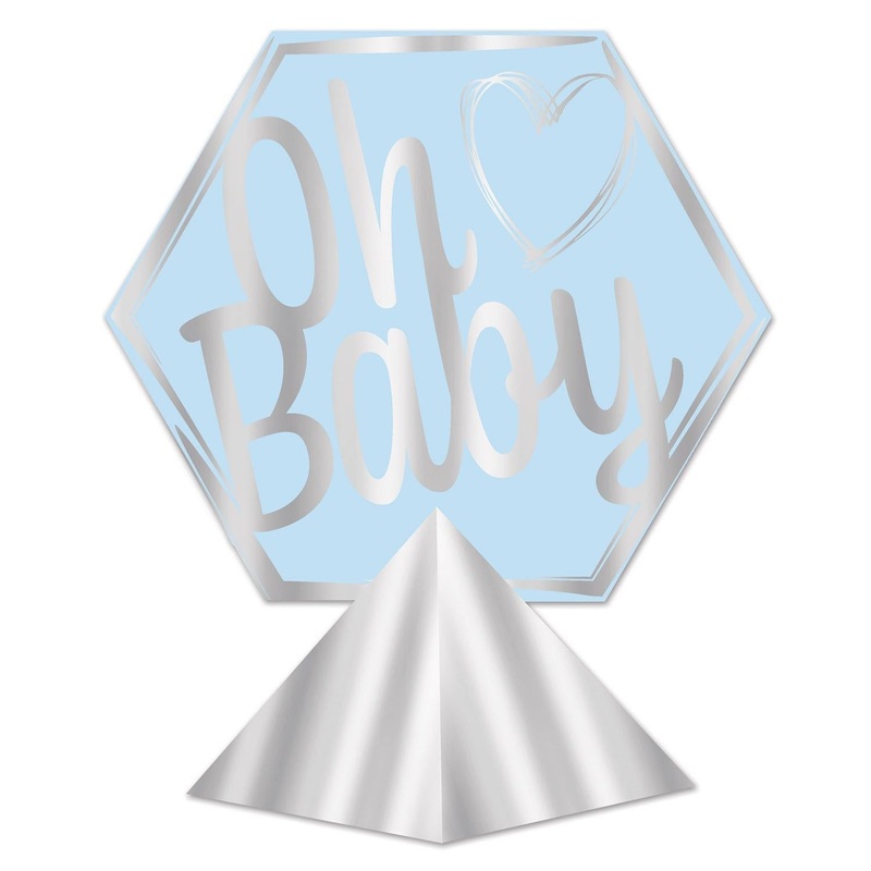 12 Pack Beistle 3-D Foil Oh Baby Centerpiece - Boy