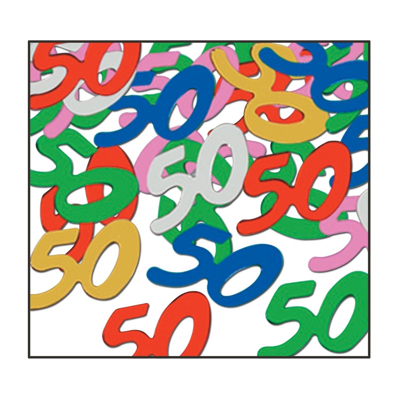 12 Pack Beistle Confetti 50th Birthday Party Silhouettes multi-color (0.5 Oz/Pkg)