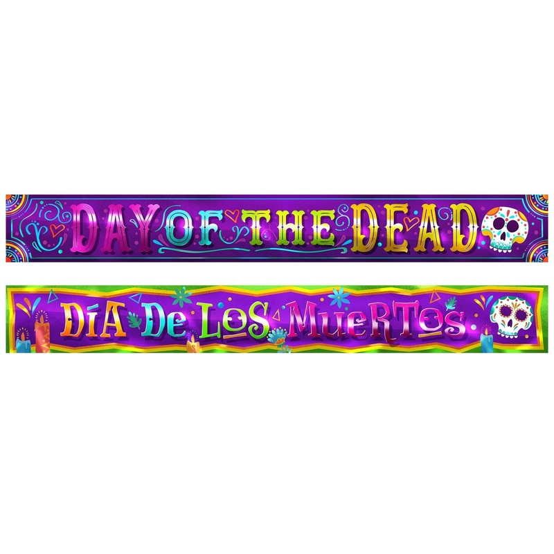 12 Pack Beistle Day Of The Dead Metallic Banner Set