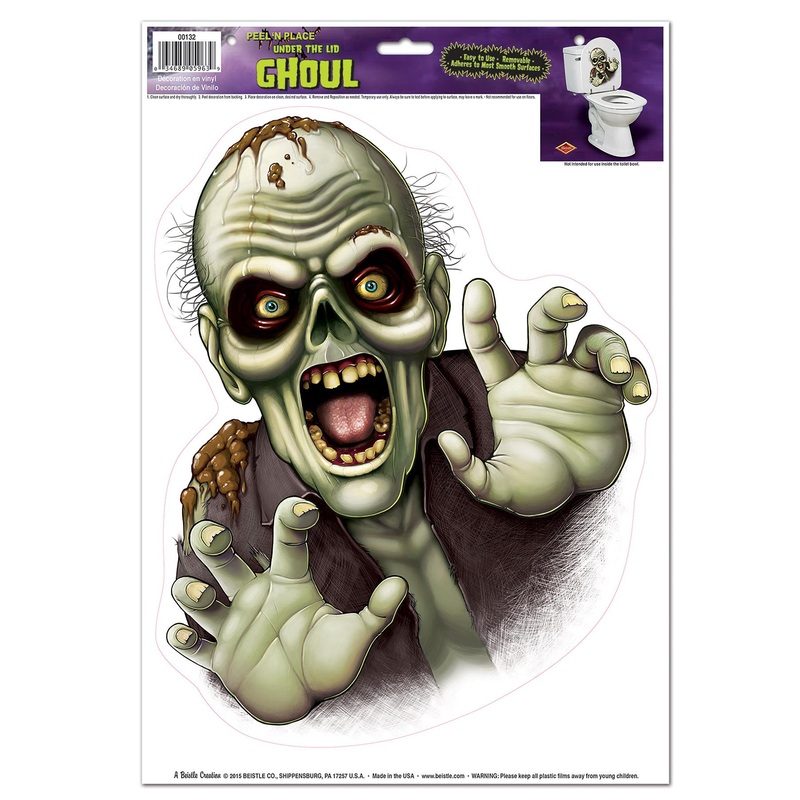 12 Pack Beistle Halloween Under The Lid Ghoul Peel 'N Place Clings