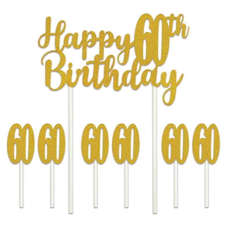 12 Pack Beistle Happy 60th Birthday Party Cake Topper
