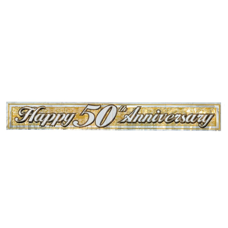12 Pack Beistle Metallic 50th Anniversary Fringe Banner