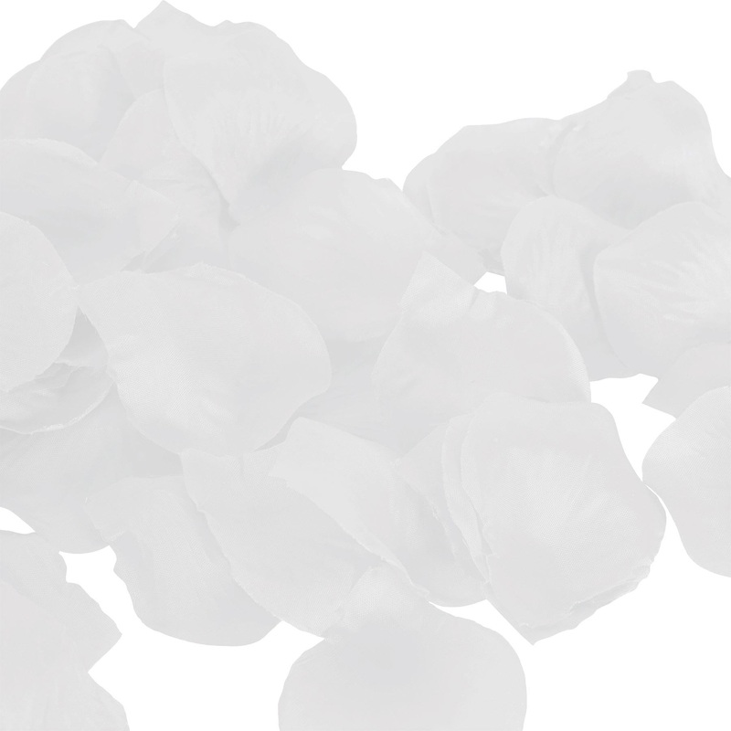 12 Pack Beistle White Fabric Rose Petals