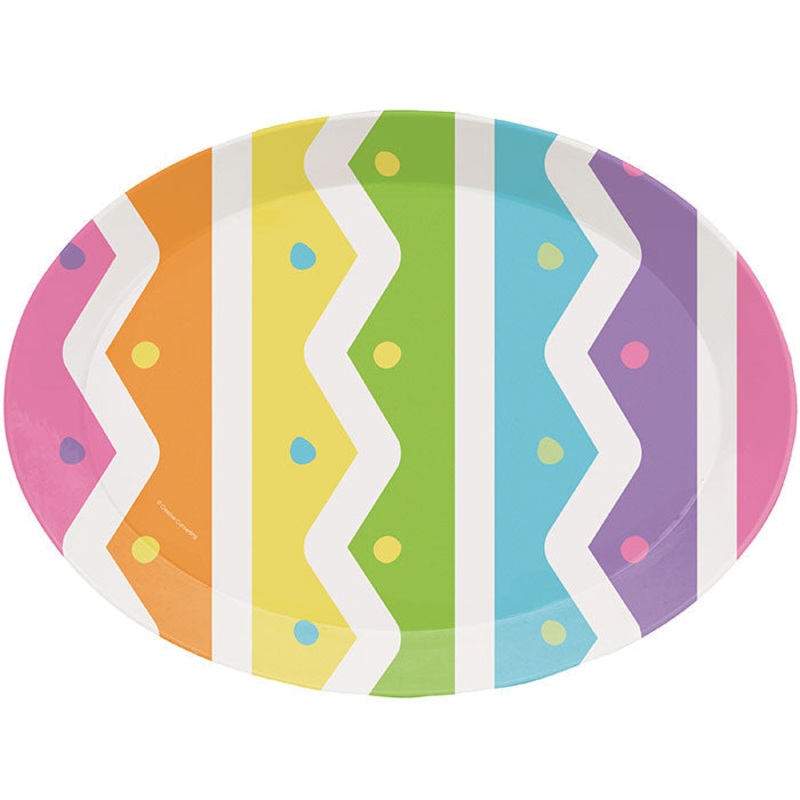 12 pc Bulk Bright Easter Egg Oval Plastic Trays