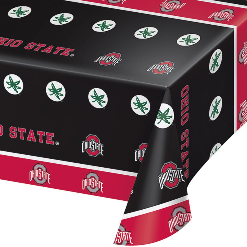 12 pc Bulk Ohio State University Plastic Table Covers