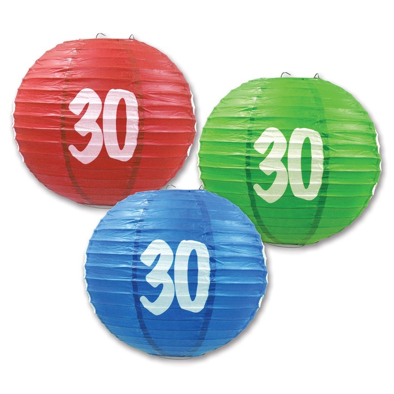 18 Pack Beistle 30th Birthday Party Paper Lanterns