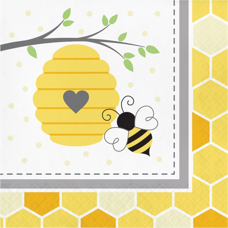 192 pc Bulk Bumblebee Baby Shower Luncheon Napkins