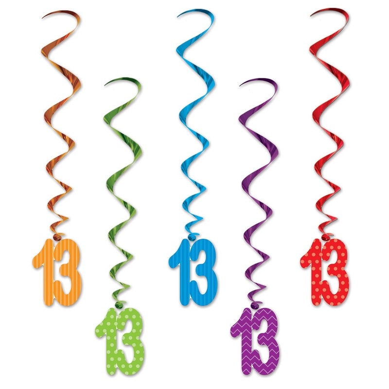 30 Piece Beistle 13th Birthday Party Whirls