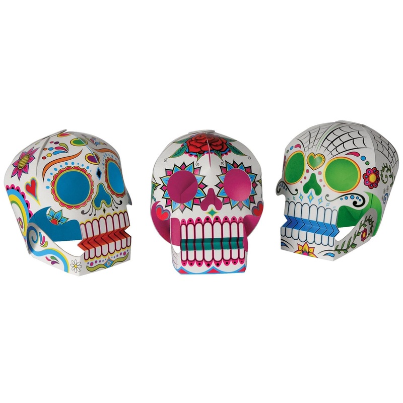 36 Pack Beistle Day of the Dead 3-D Sugar Skull Centerpieces