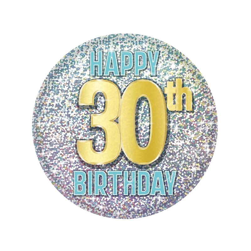 6 Pack Beistle 30th Birthday Button