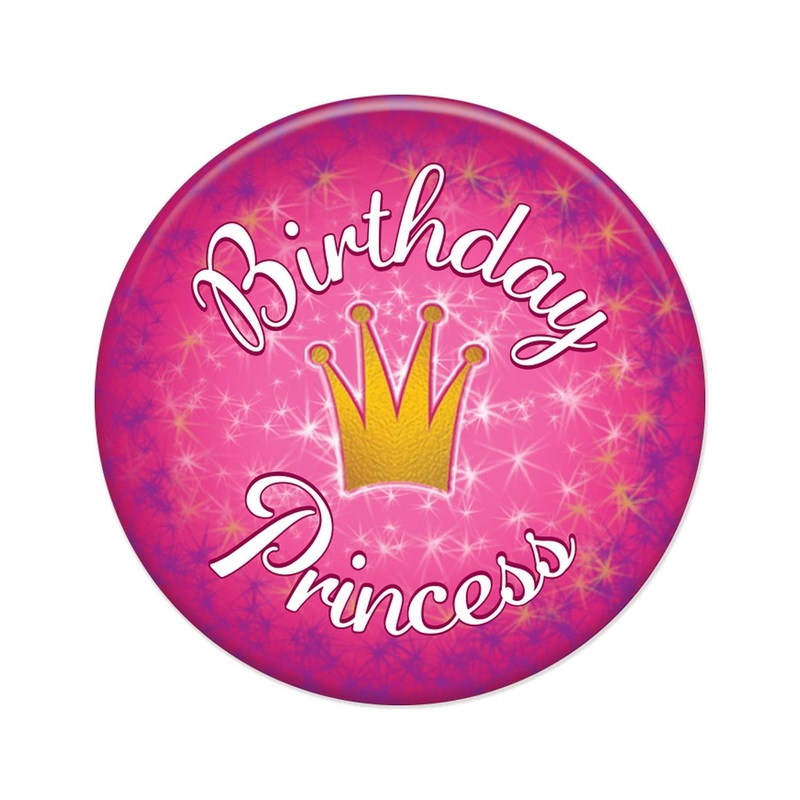6 Pack Beistle Birthday Princess Button