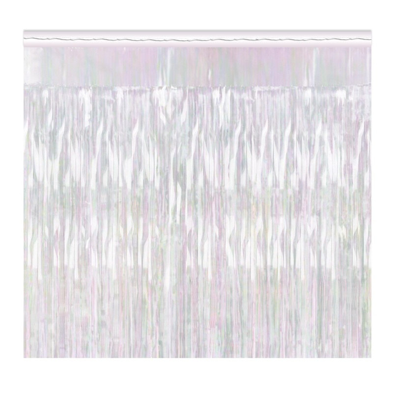 6 Pack Beistle Packaged 1-Ply Metallic Party Fringe Drape - opalescent