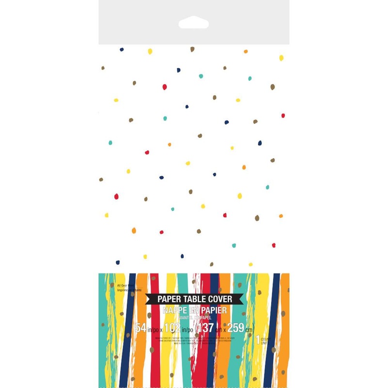 6 pc Bulk Birthday Stripes Paper Table Covers