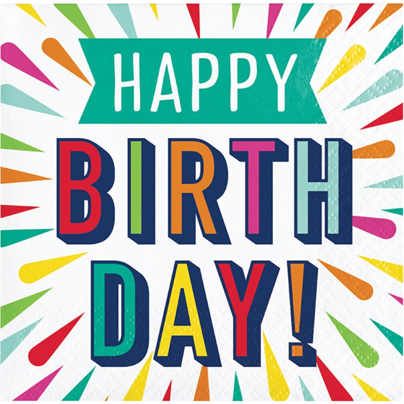 Birthday Burst Beverage Napkins (16/Pkg)