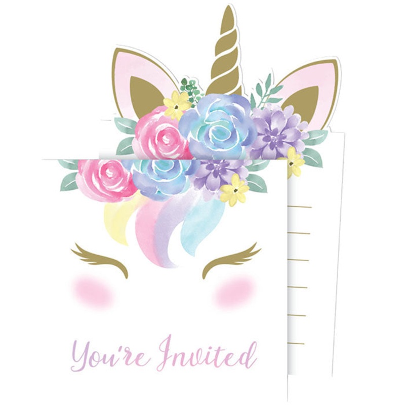 Unicorn Baby Shower Invitations (8/Pkg)