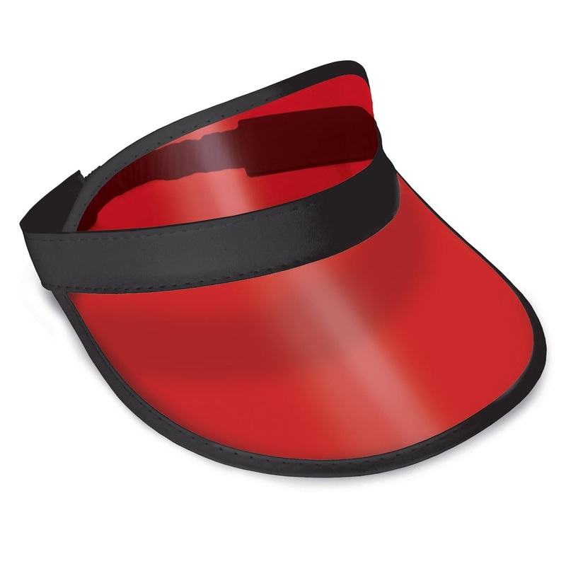 12 Pack Beistle Clear Red Plastic Dealer's Visor