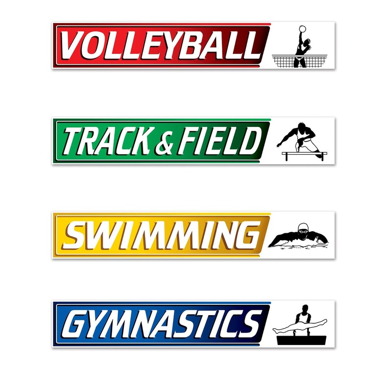 48 Pack Beistle Summer Sports Party Street Sign Cutouts