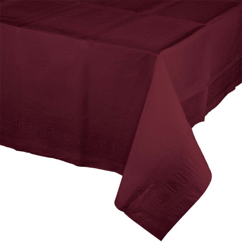 6 pc Bulk Burgundy Paper Table Covers 54 inch x 108 inch