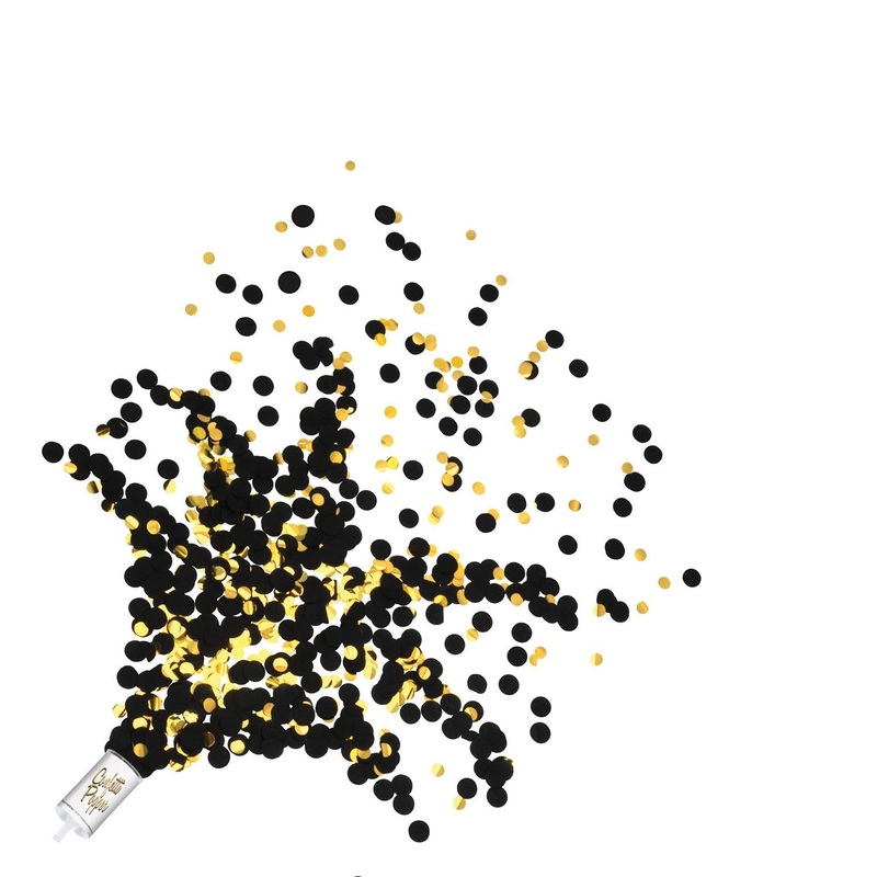 96 Pack Beistle Push Up Confetti Party Poppers - black/gold