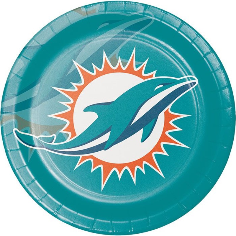 96 pc Bulk Miami Dolphins Dinner Plates