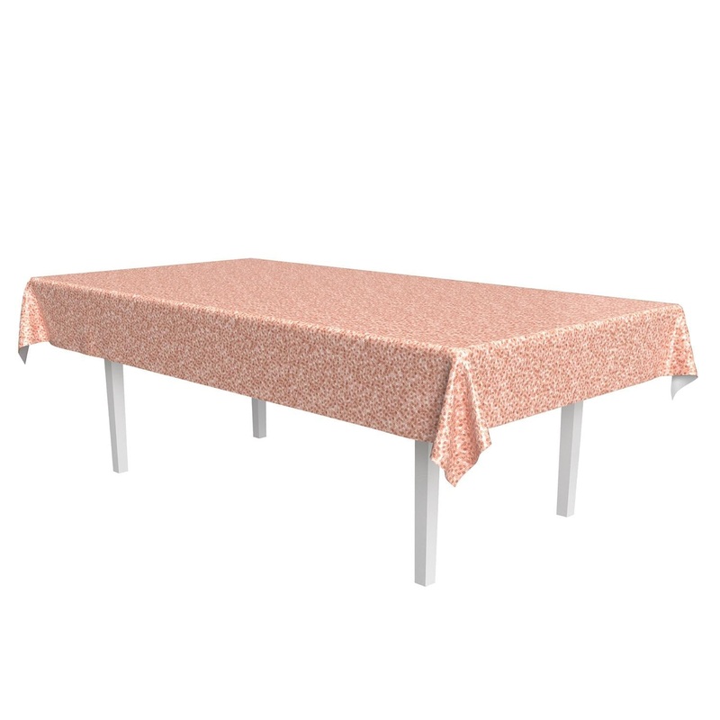 Bulk 12 Pack Beistle Rose Gold Printed Sequined Party Tablecover