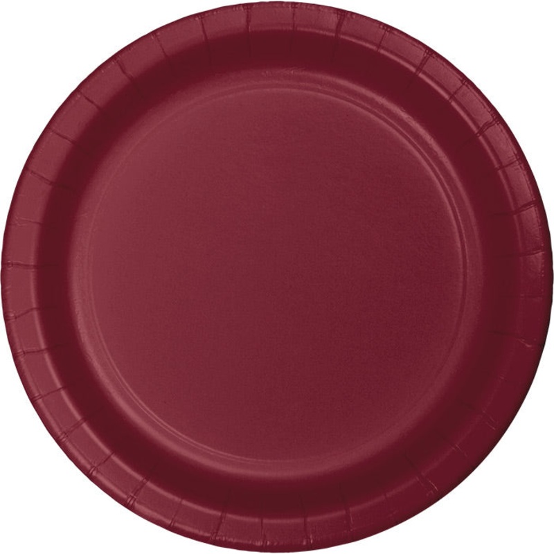 Burgundy Red Paper Banquet Plates (24/Pkg)